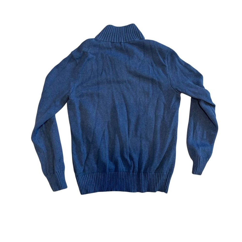 POLO RALPH LAUREN Sweater Estate Mock Henley Pullover Cotton Blue Men's Small - Picture 2 of 4